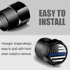 Dsycar 12 Pack Tire Stem Valve Caps Black, Thin Blue