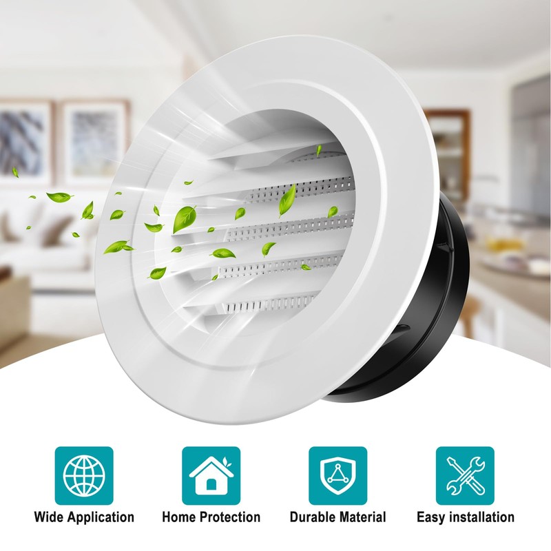 HG Power Soffit Vents 4 inch, Round Vent Cover with