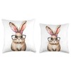 Cute Bunny Rabbit Wearing Glasses Costume Easter Girls Women Throw