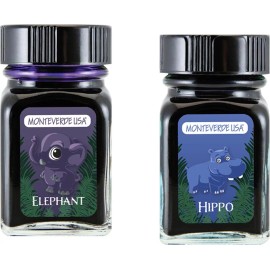 Monteverde Elephant (Purple) Hippo(Dark Blue) G309EL G309HI 30ml Each Ink Bottle