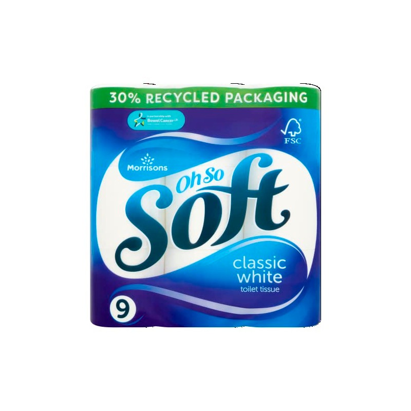 Morrisons Toilet Tissue Rolls, Pack of 9, White