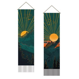 SUPERDANT Sunrise Sunset Tapestry Mountain Sun Wall Art Tapestry Natural Scenery Wall Blanket Long Tapestry Wall Hanging Pack of 2 Tapestries with Tassel for Living Room Bedroom Backdrop Decorations