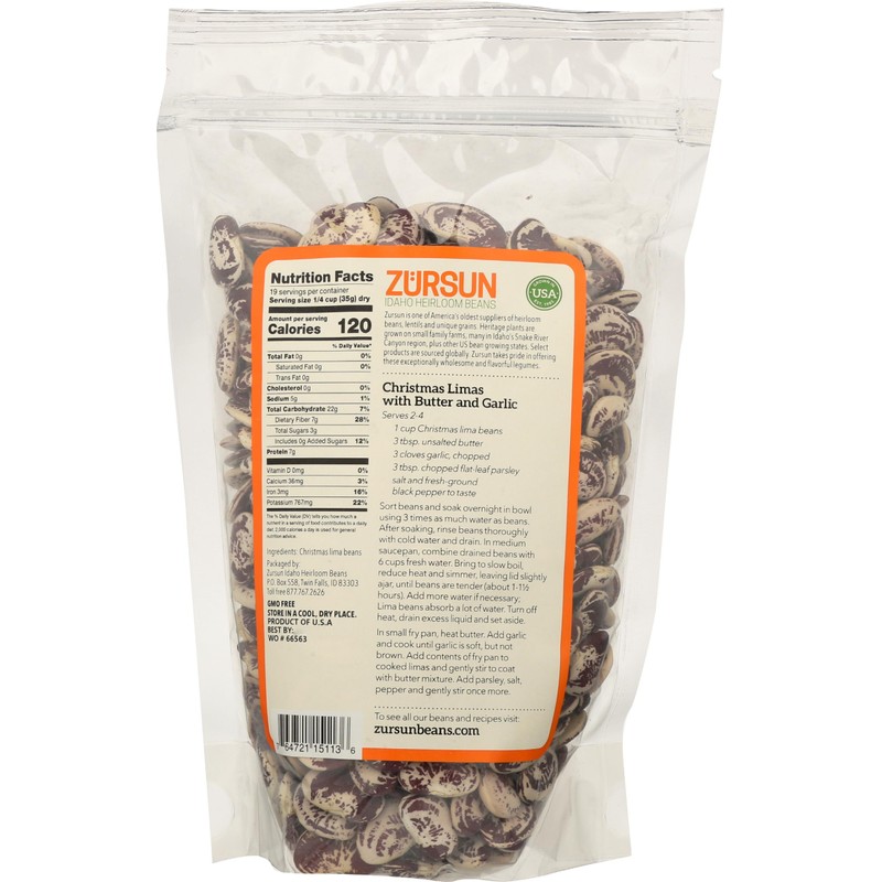 Zursun, Beans Christmas Lima, 20 Ounce