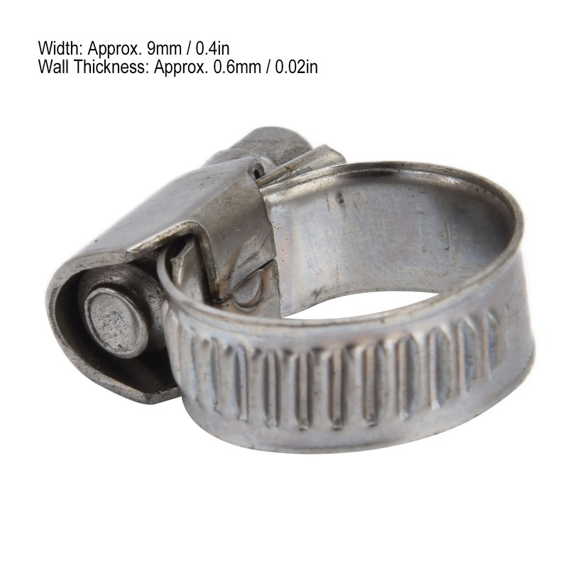 30Pcs Hose Clamps German Style Adjustable 304 Stainless Steel Fuel
