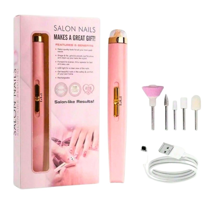 Pulidor de Uñas Recargable 5 en 1 con Luz LED