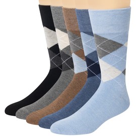KM Legend Men's Dress Socks Classic Fine Lightweight for Formal and Casual Wear (5 Pair Pack)