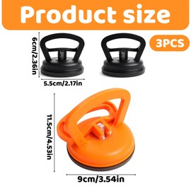 Car Dent Puller, 3 Pcs Suction Cups for Car Dent Removal, Powerful Suction Cups for Repairing Car Dents, Tools for Moving Car Bodies, Glass, Tiles, and Objects, 1 Large (11.5 cm) and 2 Small (5.5 cm)