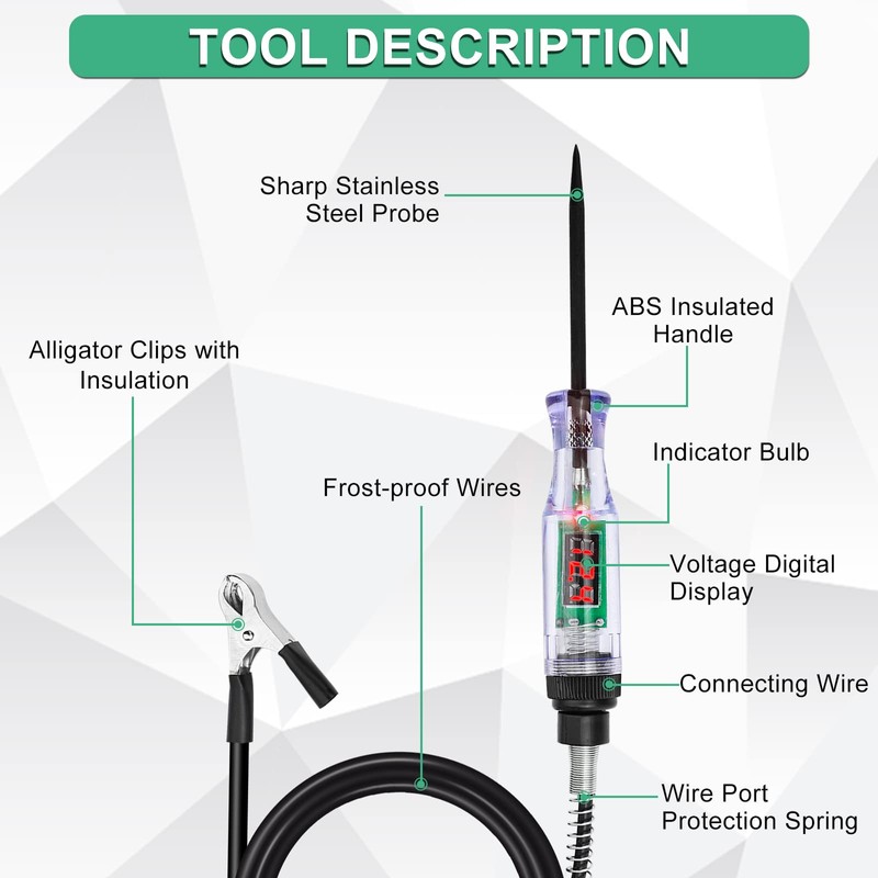 Linkstyle Automotive Test Light 3-48V, Digital Electric Circuit LED Tester