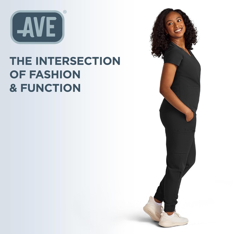 ave. First Women's Scrub Pants, Modern Jogger Style, Mid-Rise, Breathable