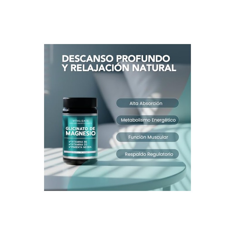 Glicinato Magnesio 2700 Por Porción 378 Elemental Fórmula Quelada Pimienta