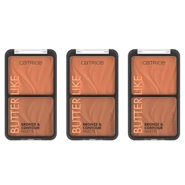 Catrice Butter Like Bronze & Contour Palette, Konturpuder, Nr. 010, Braun, langanhaltend, definierend, vegan, ohne Parabene, ohne Mikroplastikpartikel, Nanopartikel frei, 3er Pack (3x9g)