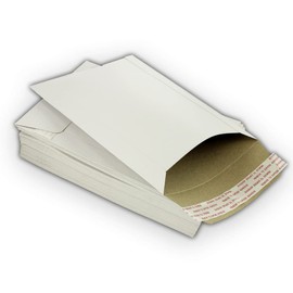 5 EcoSwift 7 x 9 Rigid Photo Mailers Keep Flats White Cardboard Self Seal Envelopes 7x9