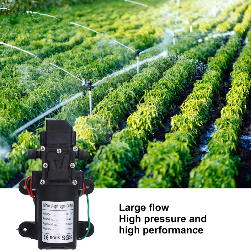 12V Water Pressure Diaphragm Pump 60W Self Priming Booster Sprayer