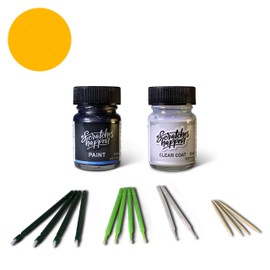 ScratchesHappen Exact-Match Touch Up Paint Kit - Triple Yellow (H3/M7338A) for Ford - Essential (Paint + Clear Coat)