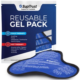 Gel Ice Pack for Injuries Reusable: Cold/Hot Pack for Neck Shoulder Knee - Hot Cold Therapy for Rotator Cuff Injuries Bursitis and Swelling - Shoulder Ice Pack Wrap for Shoulder Brace