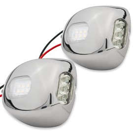 Five Oceans 2-Pack Marine LED Docking Lights, Waterproof IP66, Front & Side Lights for Pontoons, Fishing & Sport Boats, Daycruisers & Sportyachts - FO4600-M2