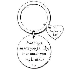 QMVMV Brother in Law Keyring Gifts Brother of The Bride Gift Marriage Made Us Family Love Made You My Brother Keyring Wedding Birthday Christmas Thanksgiving Day Gift for Brother in Law