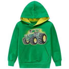 Little Hand Toddler Hoodies Tractor Toddler Boys Kids Hooded Sweatshirts Long Sleeve Green Sport Shirts 7t