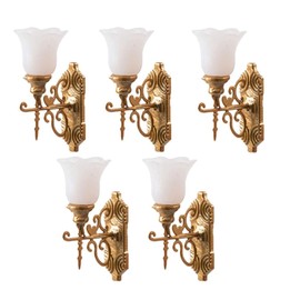 Wensmy 5PCS Dollhouse LED Wall Sconces 1: 87 Scale Wall Lamp Simulation Miniature Furnitures Mini Dollhouse Miniature Decoration for DIY Dollhouse Living Room