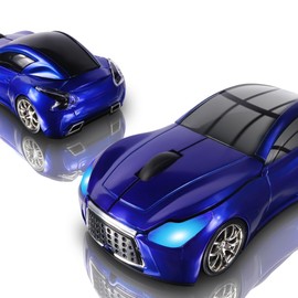 elec Space Wireless Car-Shape Mouse, Blue, 2.4GHz, 1600 DPI, USB Receiver, Cute Gaming Mouse for Kids