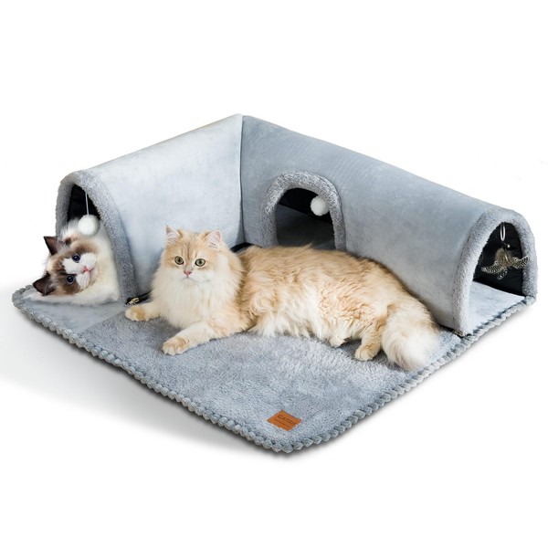 CATISM Cat Tunnels Bed Indoor, Detachable Kitty Pet Play Tube,
