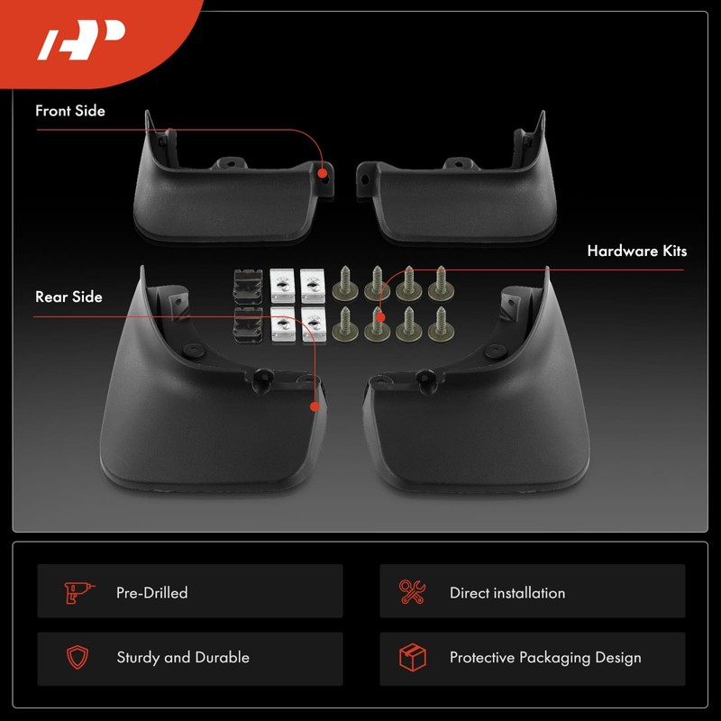 A-Premium Set of 4PCS Mud Flaps Splash Guards Mudflaps Mudguards