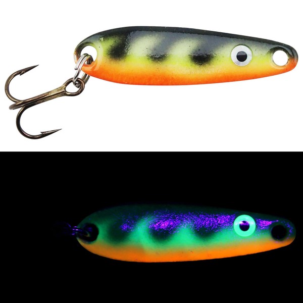 Moonshine Jigging Spoons (Glow Perch, 3/8 Oz)