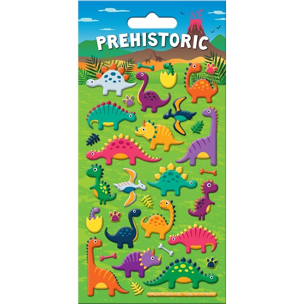 Prehistoric 3D Squishy Foam Reusable Stickers | Perfect for Craft