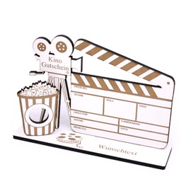 Money Gift Cinema Voucher – Film Flap with Desired Text – Film Gift Visit – 20 x 16 cm