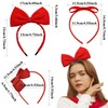 Aswitnove 6 Pcs Bow Headbands for Women Grosgrain Ribbon Red