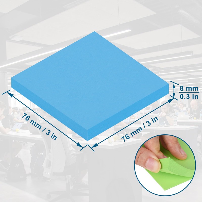 ZCZN Pack of 960 Sticky Notes 76 x 76 mm,