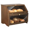 HOMEKOKO Double Layer Large Bread Box for Kitchen Counter, Wooden