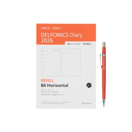 【DELFONICS Diary 2026 Edition／Starting from October 2025】Diary Refill B6 Horizontal Schedule Book Weekly