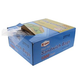 Ri-Pac Sandwich Bag, Fold Top, 7x7+1.5in, 1000 Bags