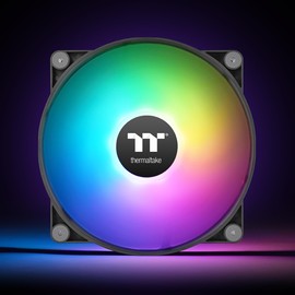 Thermaltake CT200 ARGB PWM Fan Single Pack, PWM Controlled 500~900 rpm, 5V Motherboard Sync, 16.8 Million Color 9 Addressable LEDs, Airflow 131.6 CFM, Hydraulic Bearing, 200mm, Black, CL-F179-PL20SW-A