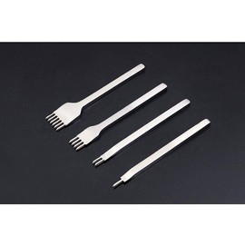 Set of 4 Pcs 3mm Hole Punches Leather Craft Tool, 1+2+4+6 Prong DIY Diamond Lacing Stitching Punch Kits
