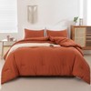 ROSGONIA Oversized King Comforter Burnt Orange, 3pcs (1 Terracotta Comforter