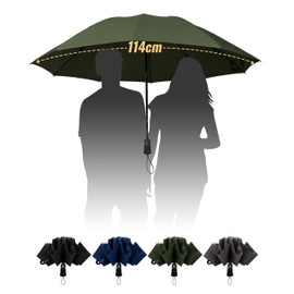 Chakipee Windproof Travel for Men and Women 25 Inch Reverse Folding Rain Strong Umbrella Green