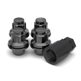 White Knight M12x1.25 Wheel Locks for Select Nissan and Infiniti. (Black Chrome) Med Mag with Washers, 45600BKAM - 4 Pack