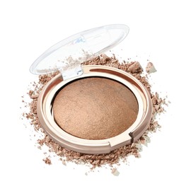 Glow Bronzing Powder, Shimmer Blush Powder, Shimmering Bronzer Makeup, Fine Powder, Waterproof & Sweat-Resistant, Highly Pigmented, Durable Blush Cosmetics for Various Skin Types, 1 x 14 g, Brown-03#