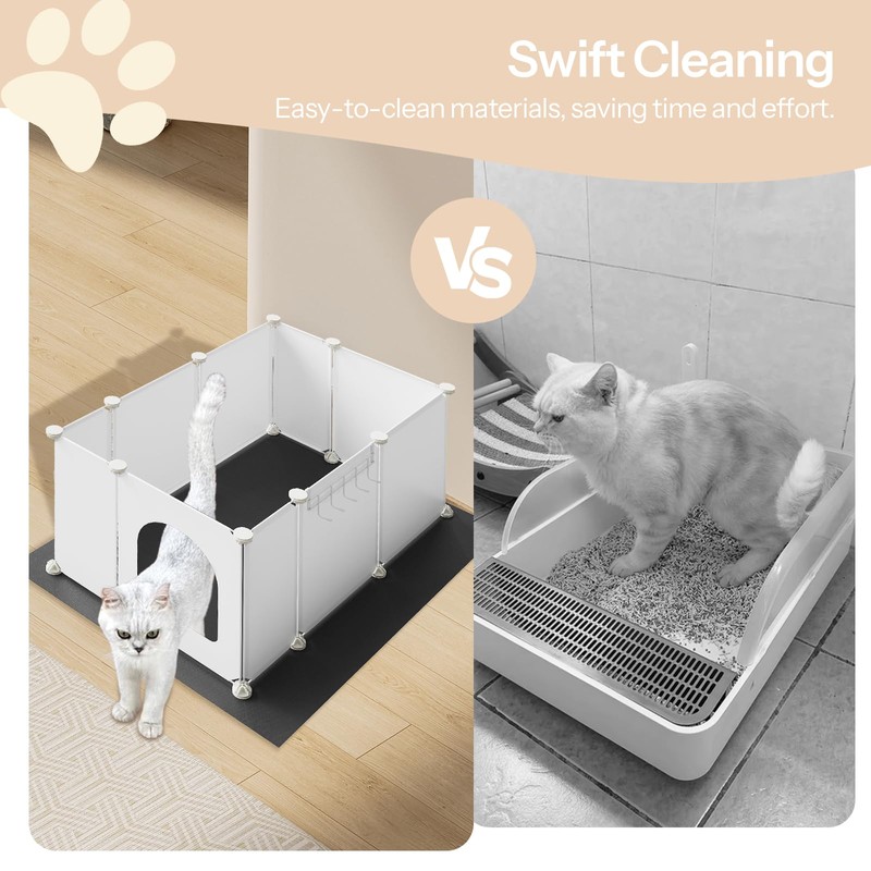 HOOBRO Cat Litter Box Enclosure with Large Oxford Mat, Extra