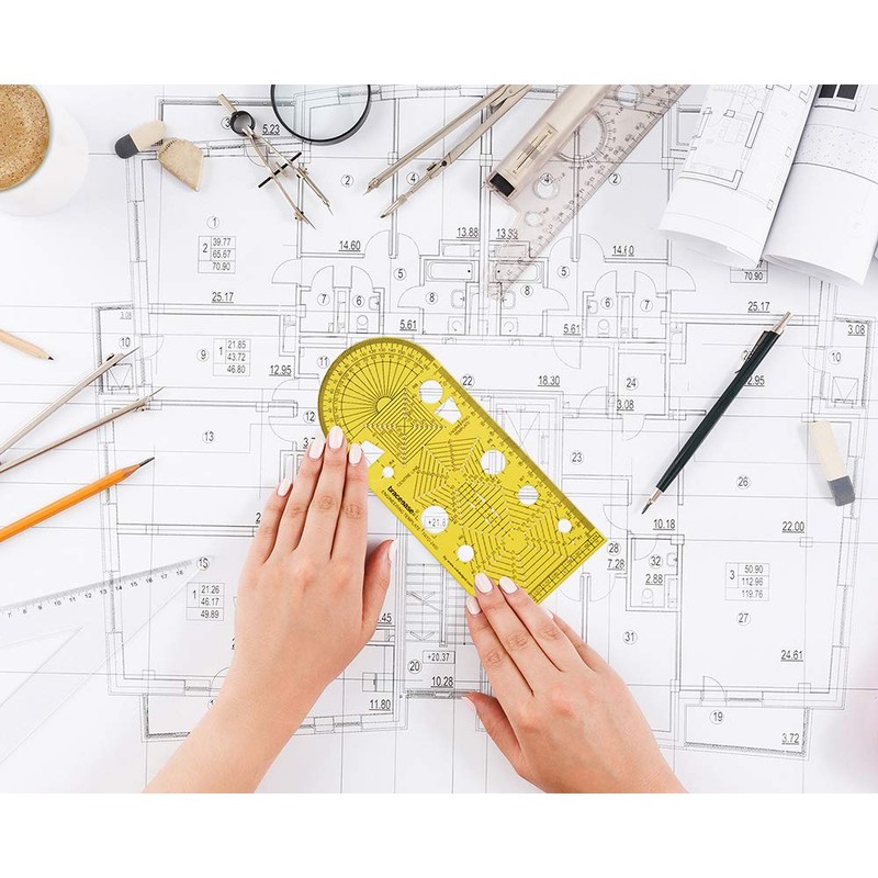 Traceease House Plan Drafting Ruler,Technical Drawing Template Engineering Stencils