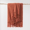 RECYCO Knit Chenille Throw Blanket, Textured Knitted Throw Blankets w/Tassels,