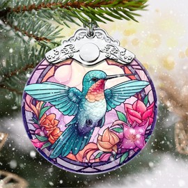 Hummingbird Ornament, Touber Christmas Ornaments, Christmas Hanging Ornament, Christmas Decorations, Christmas Tree Ornaments, Hummingbird Decor for Home - Pattern B