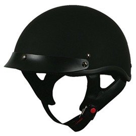TORC T53 Black Hills Motorcycle Half Helmet with Peak Visor (Solid Color-Flat Black)