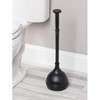 mDesign Plastic Toilet Plunger with Lift & Lock Cover Set,
