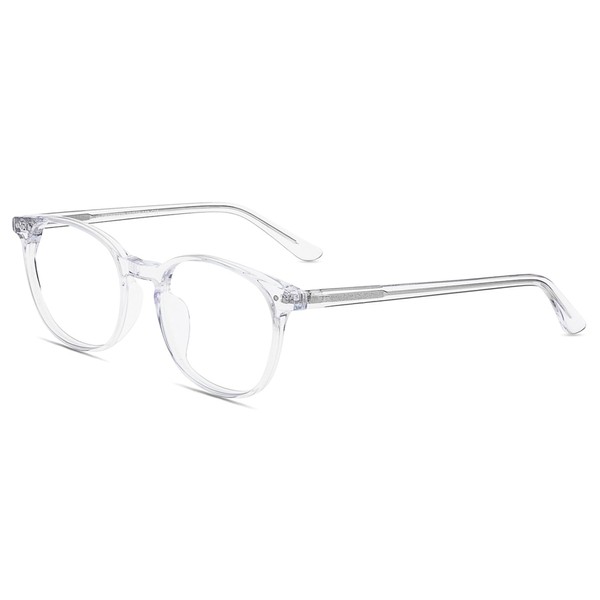Firmoo Blue Light Blocking Glasses for Women/Men, Clear Round Frame