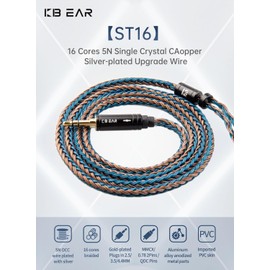 KBEAR ST16 MMCX Upgrade Cable 16 Core 5N Pin Gold Plated for Shure SE535 SE315 SE215 SE425 SE846 UE900 (4.4mm MMCX, Brown and Blue)
