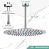 Voolan Shower Arm with Flange, Ceiling Mounted Fixed Shower Pipe,