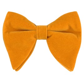 Alizeal Velvet Pre-tied Adjustable Bow Tie for Men Oversize Formal Solid Tuxedo Bow Tie, Orange